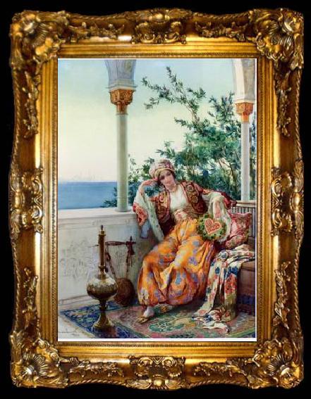 framed  unknow artist Arab or Arabic people and life. Orientalism oil paintings 569, ta009-2